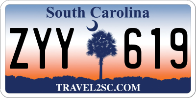 SC license plate ZYY619