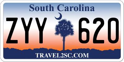 SC license plate ZYY620