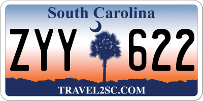 SC license plate ZYY622