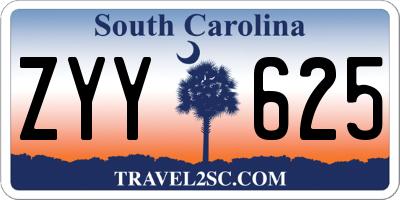 SC license plate ZYY625