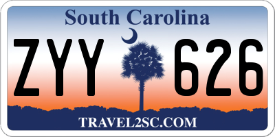 SC license plate ZYY626