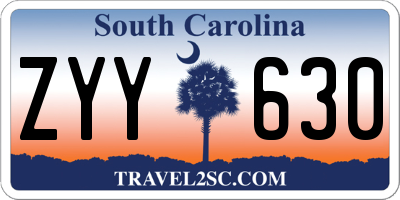 SC license plate ZYY630
