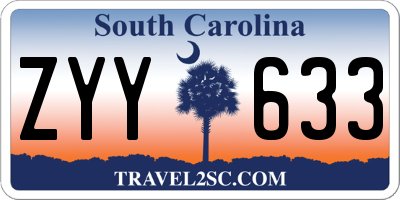 SC license plate ZYY633