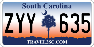 SC license plate ZYY635