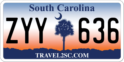 SC license plate ZYY636
