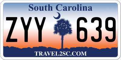 SC license plate ZYY639