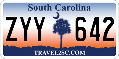 SC license plate ZYY642