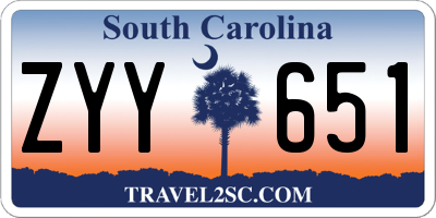 SC license plate ZYY651