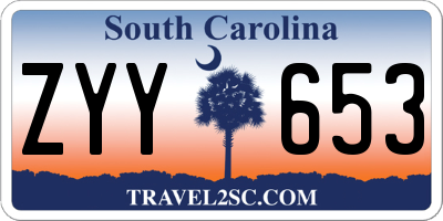 SC license plate ZYY653