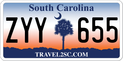 SC license plate ZYY655