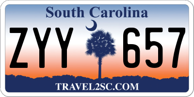 SC license plate ZYY657
