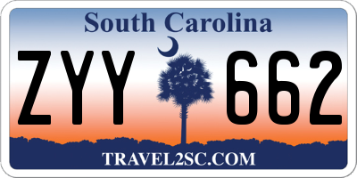SC license plate ZYY662