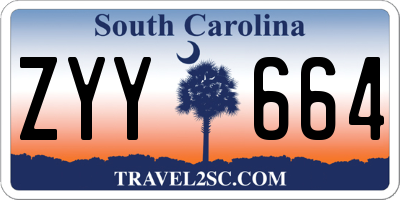 SC license plate ZYY664