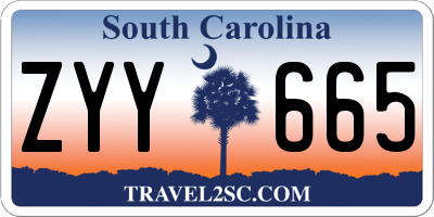 SC license plate ZYY665