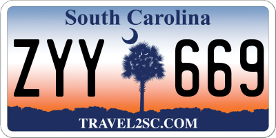 SC license plate ZYY669