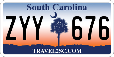 SC license plate ZYY676