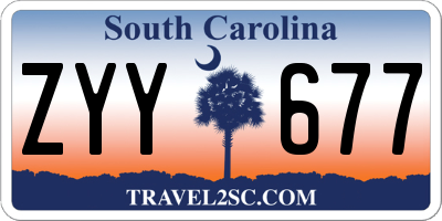 SC license plate ZYY677