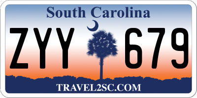 SC license plate ZYY679