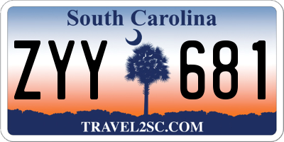 SC license plate ZYY681