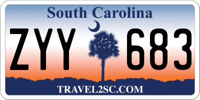 SC license plate ZYY683