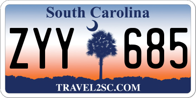 SC license plate ZYY685