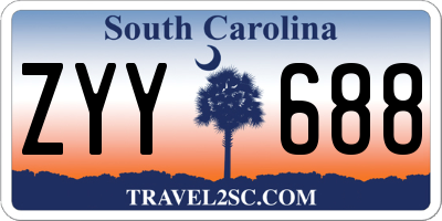 SC license plate ZYY688