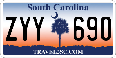 SC license plate ZYY690