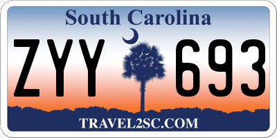 SC license plate ZYY693