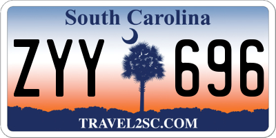SC license plate ZYY696