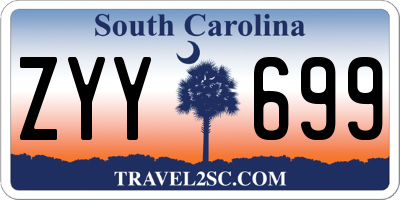 SC license plate ZYY699