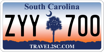 SC license plate ZYY700