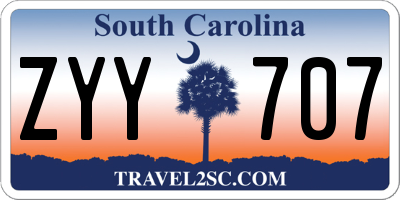 SC license plate ZYY707