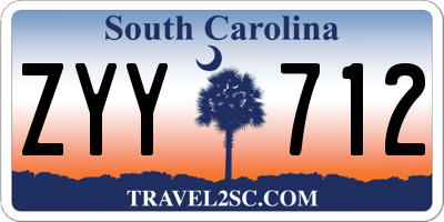 SC license plate ZYY712