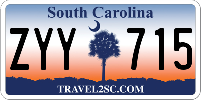 SC license plate ZYY715