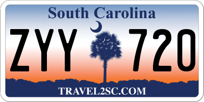 SC license plate ZYY720