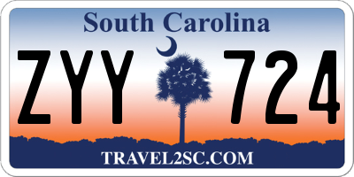 SC license plate ZYY724