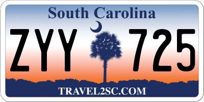 SC license plate ZYY725