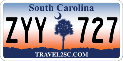 SC license plate ZYY727