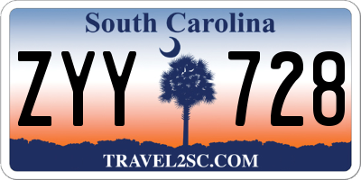 SC license plate ZYY728