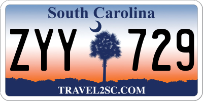 SC license plate ZYY729