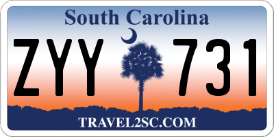 SC license plate ZYY731