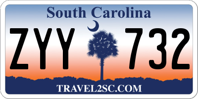 SC license plate ZYY732