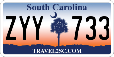 SC license plate ZYY733