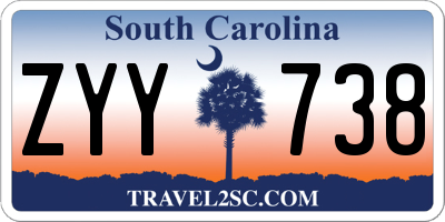 SC license plate ZYY738