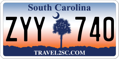 SC license plate ZYY740