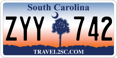 SC license plate ZYY742