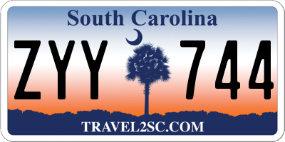 SC license plate ZYY744