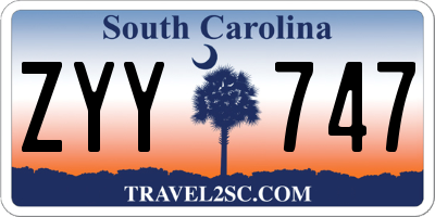 SC license plate ZYY747