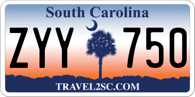 SC license plate ZYY750