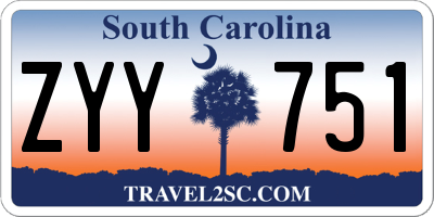 SC license plate ZYY751